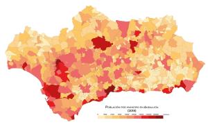 Población por municipios en Andalucía en el año 2018[78]