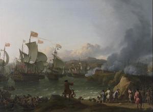 Batalla de Rande (1702) por Ludolf Backhuysen 