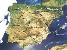 División de Hispania realizada por Diocleciano en el año 298, con la provincia Carthaginense
