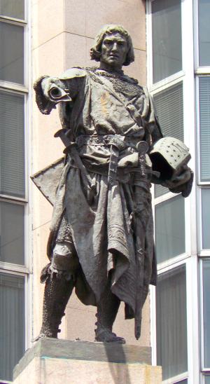 Estatua de Diego López V de Haro, fundador de la villa de Bilbao el 15 de junio de 1300 por la Hermandad de Haro 