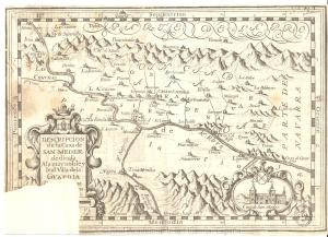 Mapa de la Casa de San Meder, elaborado en el año 1678. En él se muestra parte de Navarra, parte de Álava y parte de La Rioja. En este último caso sobre ella aparece escrito: «Parte de La Rioja»[32]