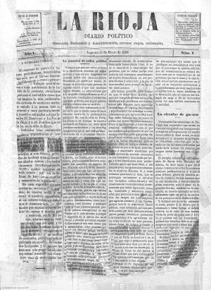 1º número de diario La Rioja, 1889 