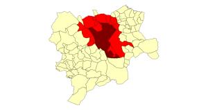 Extensión del área metropolitana de Albacete respecto a la provincia 