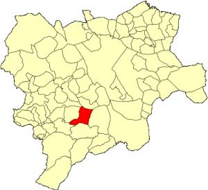 Situación del municipio de Aýna dentro de la provincia de Albacete.