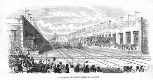 Inauguración del ferrocarril Madrid-Alicante en 1858.