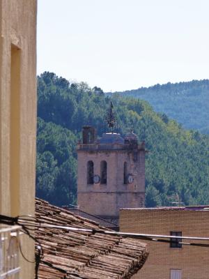 Vista de la torre del campanario de la iglesia de Nuestra Señora de la Asunción.