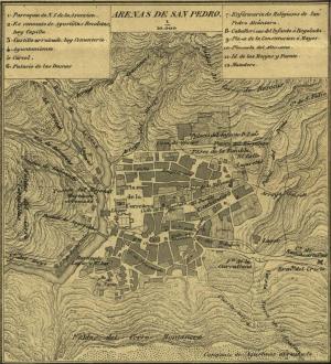 Mapa de la localidad de Francisco Coello (1822-1898) publicado en 1864