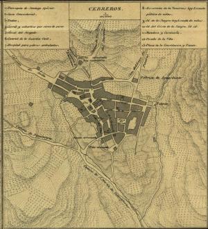 Mapa de la localidad de Francisco Coello (1822-1898) publicado en 1864.