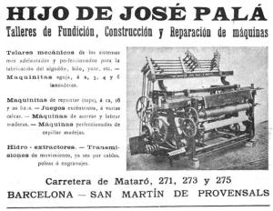 Antigua publicidad de un taller mecánico de Mataró