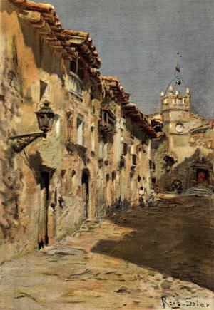 Calle de San Pedro en Moyá, por Juan Roig Soler (c. 1904).