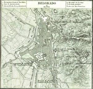 Mapa de la localidad publicado en 1868 realizado por Francisco Coello