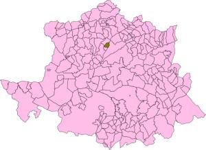 Localización del término municipal de Carcaboso en la provincia de Cáceres.