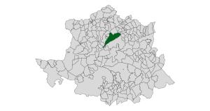 En verde, término municipal de Plasencia. En gris, el resto de municipios de la provincia de Cáceres 