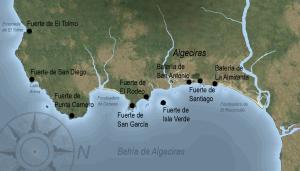 Situación de los fuertes y baterías del término de Algeciras