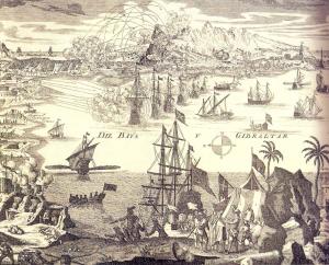 German print of the 1727 Gibraltar Siege