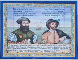Azulejo conmemorativo de la Expedición Magallanes-Elcano, en Sanlúcar de Barrameda