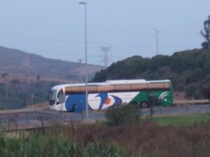 Autobús de CTSA-Portillo realizando la ruta Algeciras-Málaga, en El Toril.
