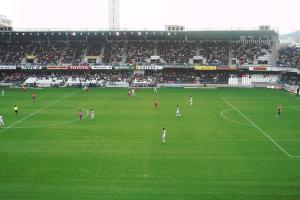 Estadio Castalia durante un partido de Segunda División disputado por el C.D. Castellón 