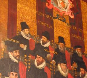 Antiguo nombre de la ciudad de Valencia, Vilareal, adorna su representante en un tapiz de 1592 Cortes Valencianas 