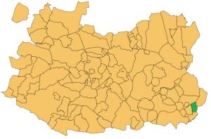 Término municipal de Albaladejo respecto a la provincia de Ciudad Real.