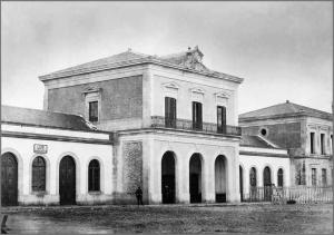 La antigua estación central, en una imagen de José Spreafico (1867)