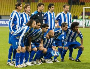 Alineación del Deportivo de La Coruña en 2008, en un partido de la Copa de la UEFA 
