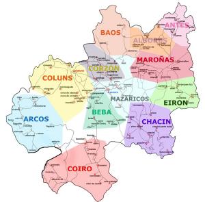 Mazaricos mapa parroquias.