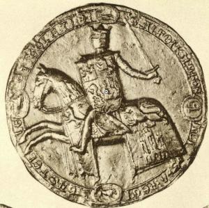 Sello de Afonso X, rey que otorgó a Puentedeume su Carta Puebla.