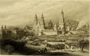 Santiago de Compostela hacia 1837 por David Roberts 