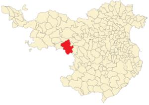 Término municipal de Vall de Bas respecto a la provincia de Gerona.