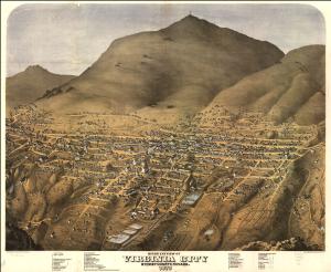 Vista de Virginia City alrededor de 1875.