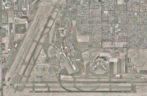 Vista aérea del Aeropuerto Internacional Harry Reid.