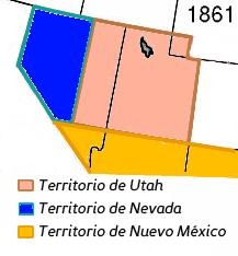 El Territorio de Nevada en 1861.
