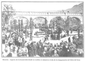 Inauguración del Sifón del Sosa, fotografía de Campúa en Nuevo Mundo (1906).
