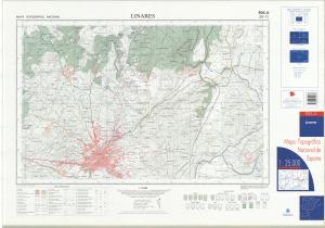 Fragmento de la hoja 905 del Mapa Topográfico Nacional de España de 2004, en el que se representa parte de Linares.