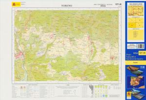 Fragmento de la hoja 127 del Mapa Topográfico Nacional de España de 2005 en el que se representa parte de Toreno