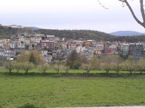 El pueblo de Castellciutat desde la Horta del Valira.