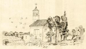 Ermita de Nuestra Señora de la Soledad, dibujo bordado de 1820