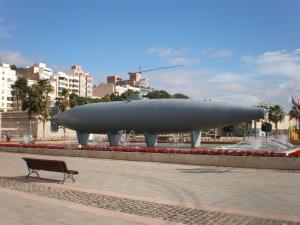 Submarino Peral de Isaac Peral, construido en 1888, en antiguo emplazamiento.