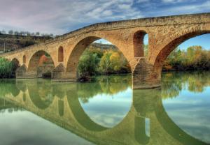 Puente románico sobre el río Arga.
