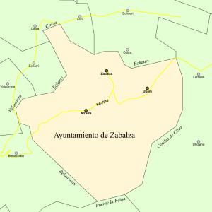 Mapa municipal de Zabalza