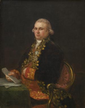 Antonio Noriega de Bada (Parres, 1769 - Madrid, 1808), por Goya. Tesorero General o Mayor del Reino. Fue diputado en Cortes por Asturias y recibió la cruz pensionada de Carlos III. Influyó para que la Real Fábrica Nacional de Hoja de Lata se instalase en Fontameña (Parres).