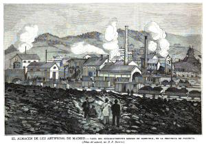 Vista del establecimiento minero de Barruelo en la segunda mitad del siglo XIX (La Ilustración Española y Americana, 1880)