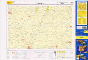 Fragmento de la hoja 234 del Mapa Topográfico Nacional de España de 2005 en el que se representa parte de Villada