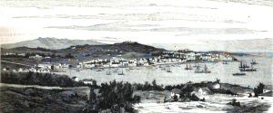 Vista de Vigo en la segunda mitad del siglo XIX (La Ilustración Española y Americana, 1877)