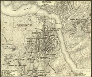 Mapa de Ledesma publicado en 1867 y realizado por Francisco Coello