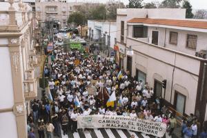 Manifestación en defensa del Camino de El Socorro en 2001.