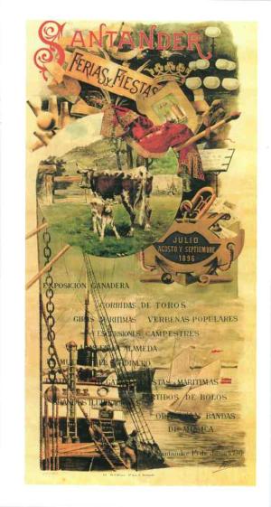Cartel Ferias y Fiestas de Santander 1896, por Mariano Pedrero