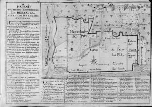 Plano de la Hacienda y su término hacia 1780.