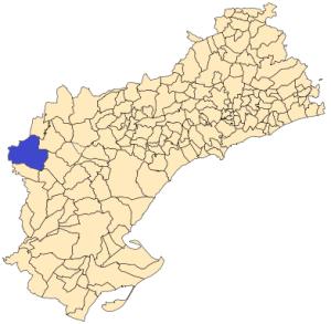 Situación de Batea en la provincia de Tarragona